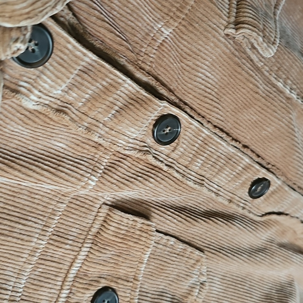 Zenana Tan / Rose ColorButton Front Shacket Overshirt Casual Courderoy Xl - Picture 6 of 6
